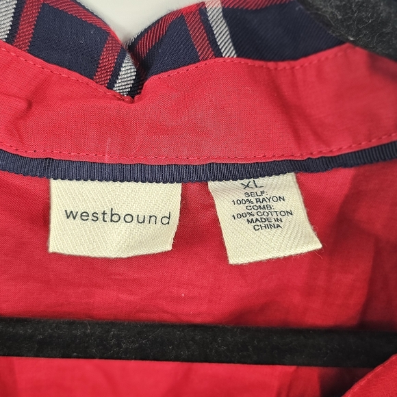 Westbound Navy Blue Plaid Button-Down Shirt Size XL - Picture 2 of 9